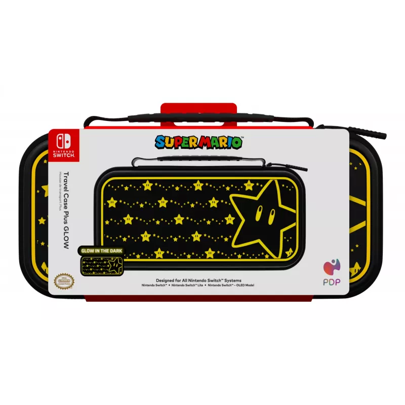 PDP Travel Case Plus GLOW: Super Star, pre Nintendo Switch, Nintendo Switch Lite, Nintendo Switch - OLED model