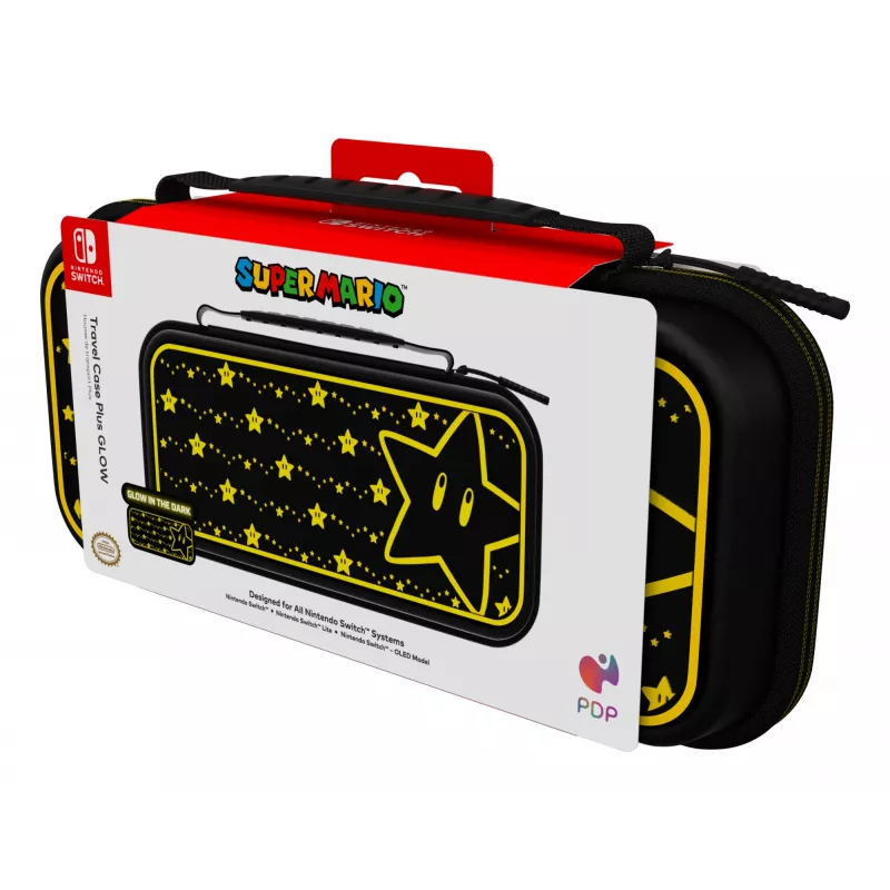 PDP Travel Case Plus GLOW: Super Star, pre Nintendo Switch, Nintendo Switch Lite, Nintendo Switch - OLED model