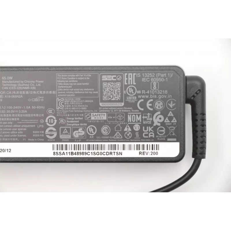 Lenovo 5A10V03250 napájací zdroj/adapter interiérový 65 W čierna