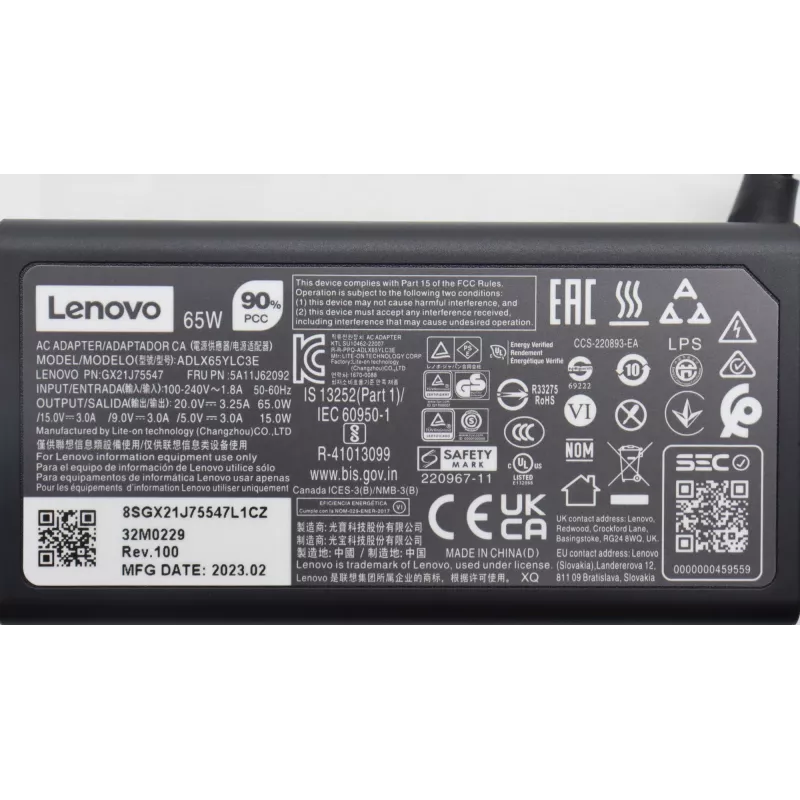 Napájací zdroj Lenovo 65W USB-C nabíjačka 5A11J62092 pre notebooky a USB-C zariadenia
