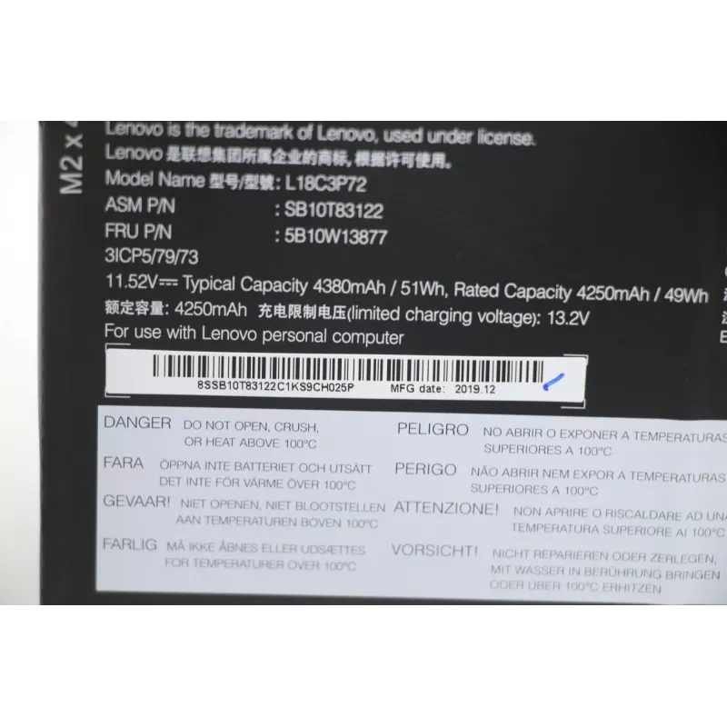 Interná lítium-iónová batéria do notebooku Lenovo 50Wh 5B10W13877 kompatibilné modely