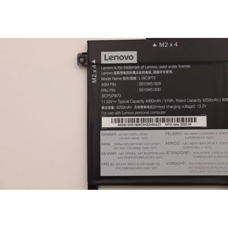 Interná lítiovo-iónová batéria do notebooku Lenovo 50 Wh 5B10W51830
