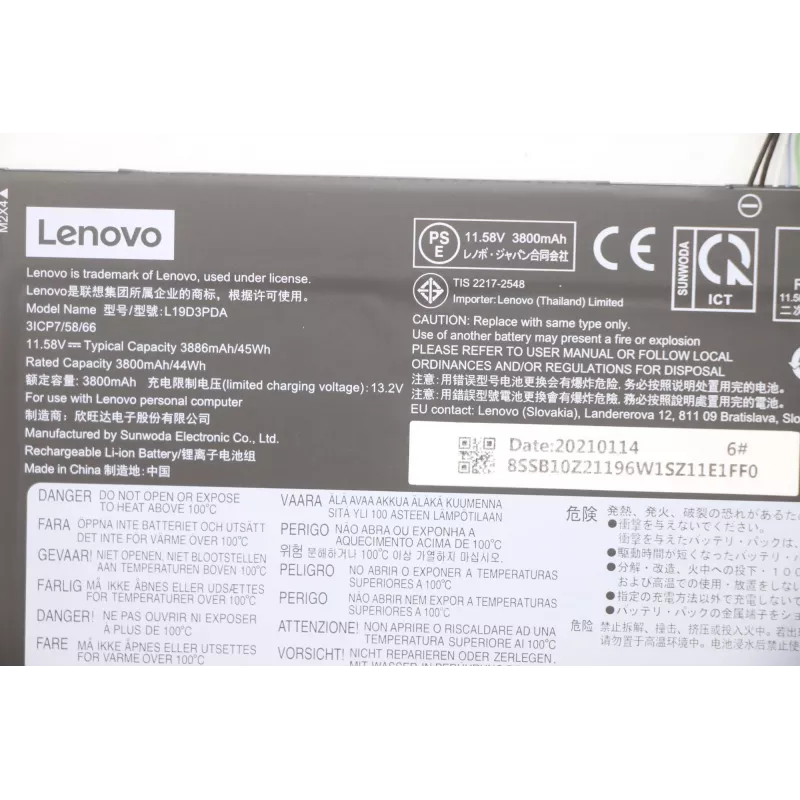 Batéria do notebooku Lenovo 45Wh 5B10Z21197, kapacita 45 Wh