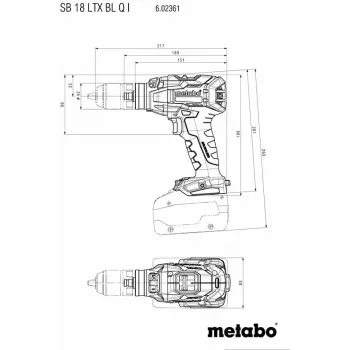 Rázový uťahovák Metabo 602361840, krútiaci moment: 130 N⋅m, hmotnosť: 2,4 kg