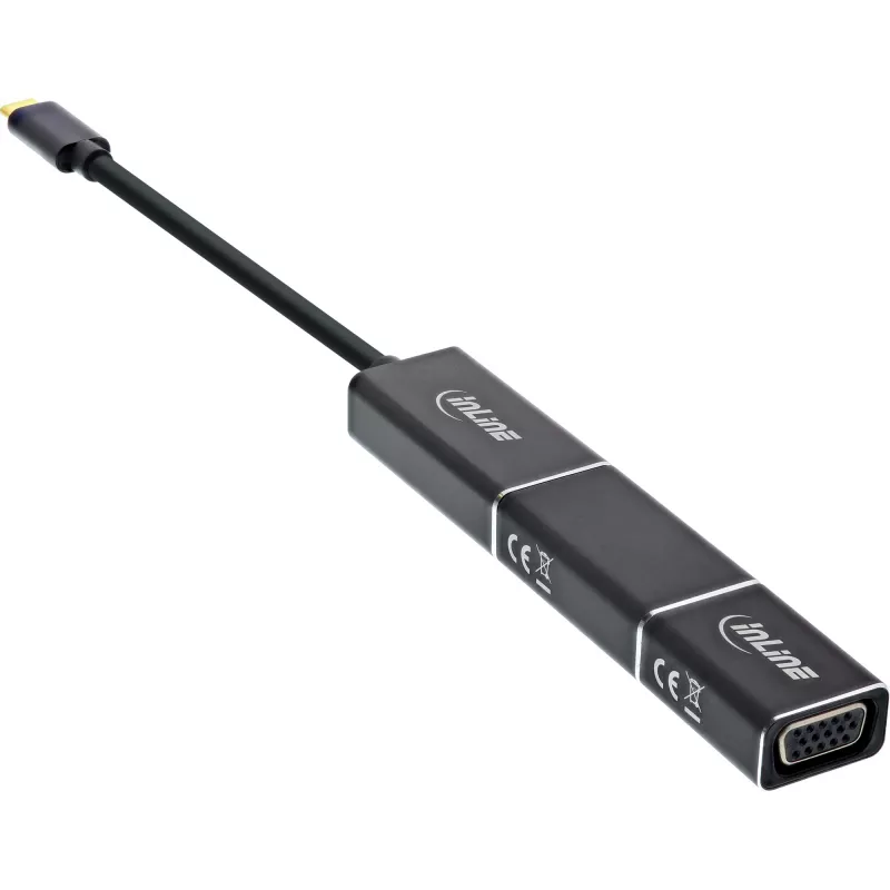 InLine USB prevodník pre displej sada 6-in-1, 4K/60Hz čierna
