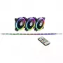 Inter-Tech Argus RS-04 sada ventilátorov RGB, 3x 120 mm s LED pásikom 50 cm a diaľkovým ovládaním, čierna