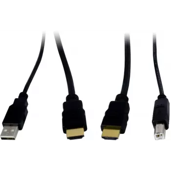 INTER-TECH KT-150H KVM rozhranový adaptér RJ-45 (host) na HDMI výstup, káblový, max. 1980×1080, kov, čierny
