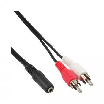 Audio kábel 2x Cinch konektor samec / 3,5 mm stereo konektor samica 2 m InLine 89940C