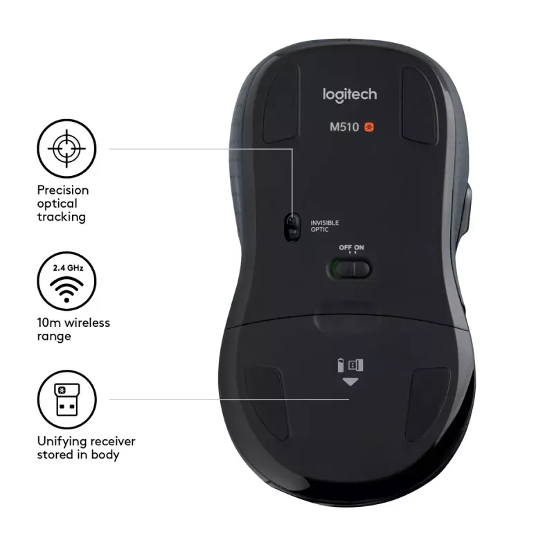 Myš Logitech M510 RF bezdrôtová
