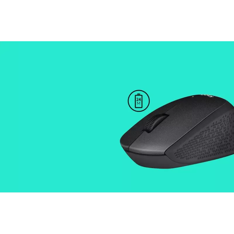 Logitech M330 SILENT PLUS — bezdrôtová myš, pre pravákov, 1000 DPI, 3 tlačidlá, koliesko, čierna, na batérie