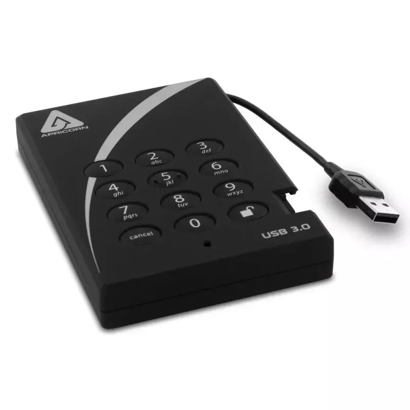 Externý pevný disk Apricorn 500GB USB 3.2 Aegis Padlock