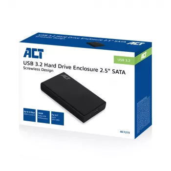 HDD/SSD puzdro ACT 2,5-palcové SATA puzdro na pevné disky bez skrutiek USB 3.2 Gen1