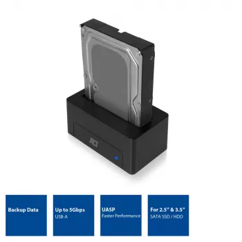 ACT 2,5 palca/3,5 palca SATA HDD/SSD dokovacia stanica USB 3.2 Gen1 čierna