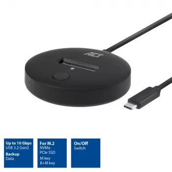ACT M.2 NVMe/PCIe SSD dokovacia stanica USB-C 3.2 Gen2 čierna