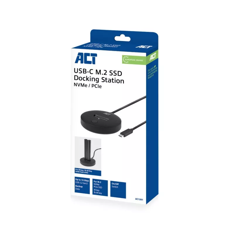ACT M.2 NVMe/PCIe SSD dokovacia stanica USB-C 3.2 Gen2 čierna