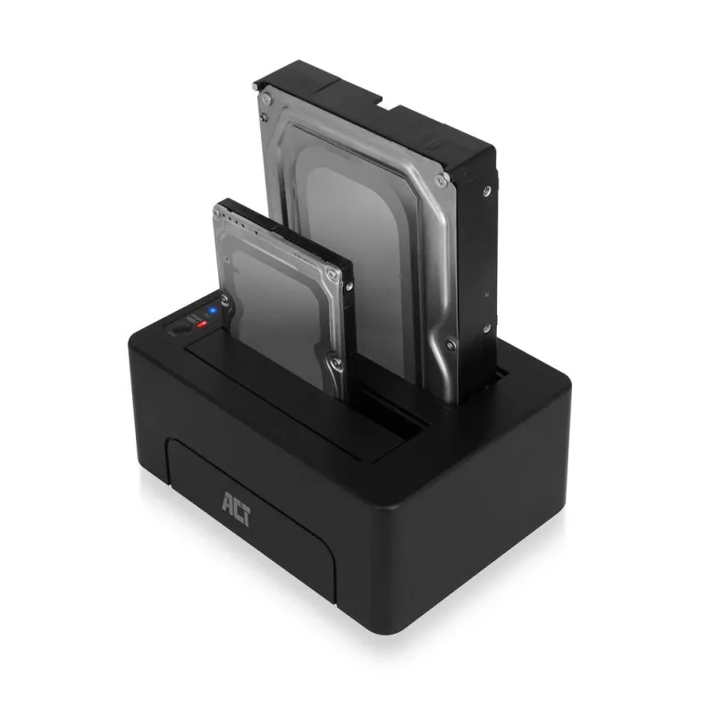 ACT 2,5 palca a 3,5 palca SATA duálna HDD/SSD dokovacia stanica, USB 3.2 Gen1