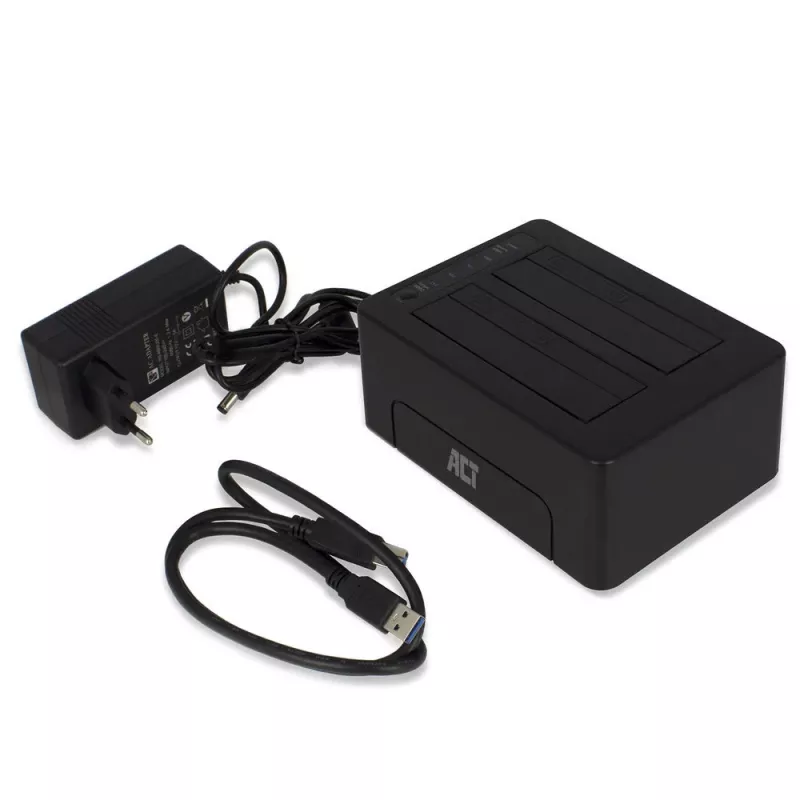 ACT 2,5 palca a 3,5 palca SATA duálna HDD/SSD dokovacia stanica, USB 3.2 Gen1