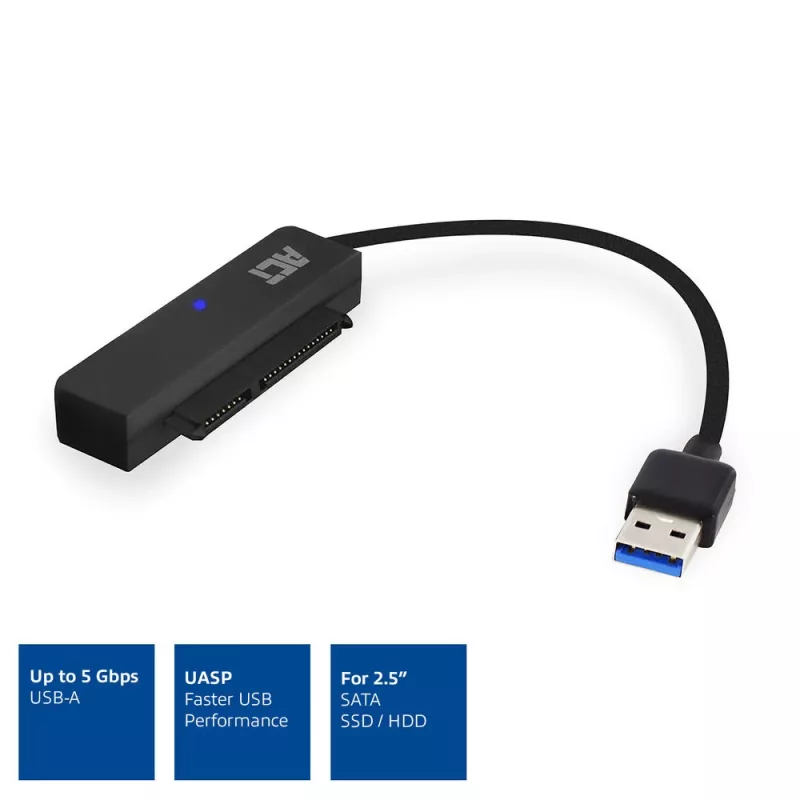 ACT USB adaptérový kábel pre 2,5 palca SATA HDD/SSD AC1510 0,15 m čierny
