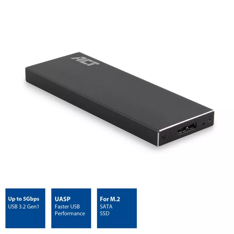SSD puzdro ACT M.2 USB 3.2 Gen1 čierne 5 Gbit/s