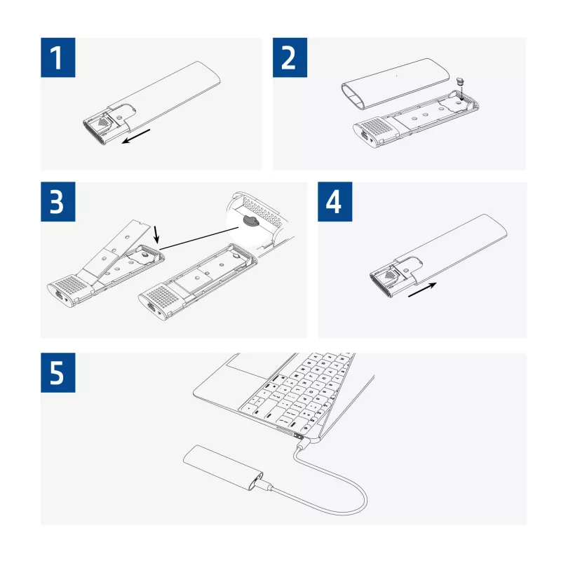 SSD puzdro ACT AC1615 USB-C M.2 NVMe PCIe 10 Gbit/s čierne