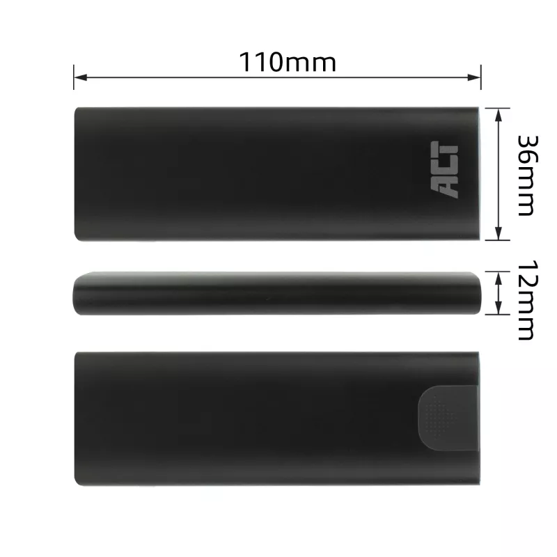 SSD puzdro ACT AC1615 USB-C M.2 NVMe PCIe 10 Gbit/s čierne