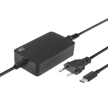 ACT USB-C nabíjačka na notebook s Power Delivery profilmi 65 W, notebook, interiér, 100–240 V, 50/60 Hz, 65 W, 5–20 V