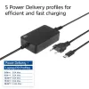 ACT USB-C nabíjačka na notebook s Power Delivery profilmi 65 W, notebook, interiér, 100–240 V, 50/60 Hz, 65 W, 5–20 V
