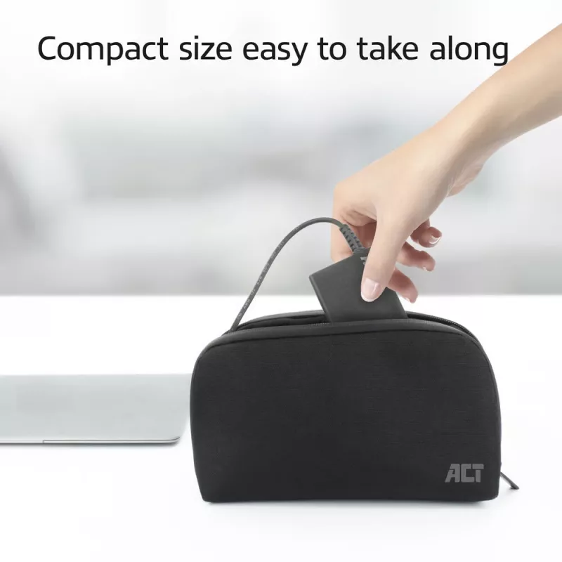 ACT USB-C nabíjačka na notebook s Power Delivery profilmi 65 W, notebook, interiér, 100–240 V, 50/60 Hz, 65 W, 5–20 V