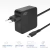 ACT USB-C napájací zdroj na notebook 65W s Power-Delivery profilmi, 2 metre