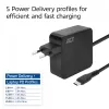 ACT USB-C napájací zdroj na notebook 65W s Power-Delivery profilmi, 2 metre