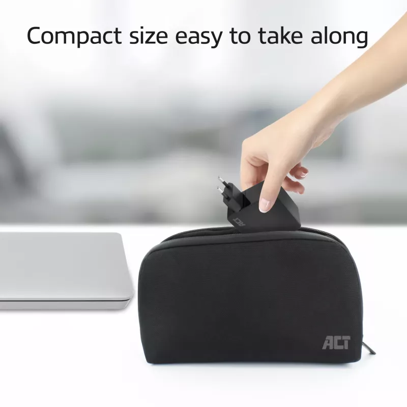 ACT USB-C napájací zdroj na notebook 65W s Power-Delivery profilmi, 2 metre