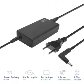 ACT tenká nabíjačka 65W (pre notebooky do 15,6 palca)