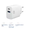 ACT USB-C & USB-A nabíjačka 20 W s Power Delivery PPS, Quick Charge, GaNFast
