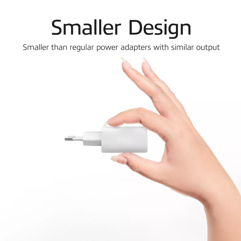 ACT USB-C & USB-A nabíjačka 20 W s Power Delivery PPS, Quick Charge, GaNFast