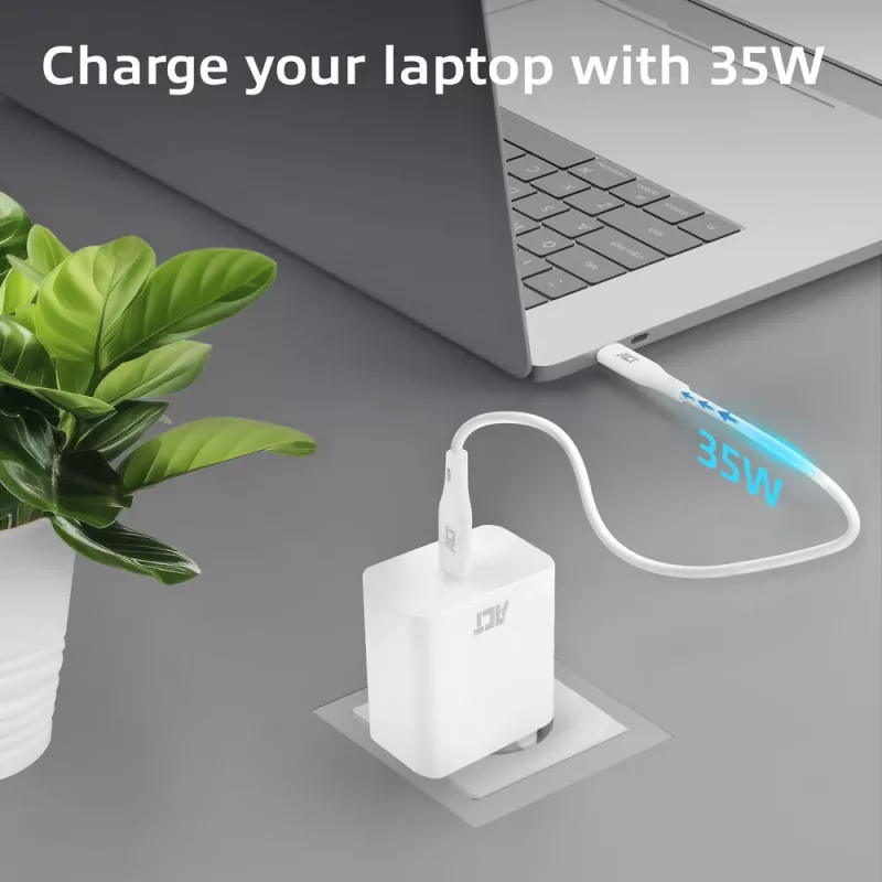 USB-C nabíjačka ACT 35W Power Delivery PPS GaNFast univerzálna