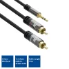 Audio kábel ACT AC3605 1,5 m 3,5 mm na 2 x RCA čierny