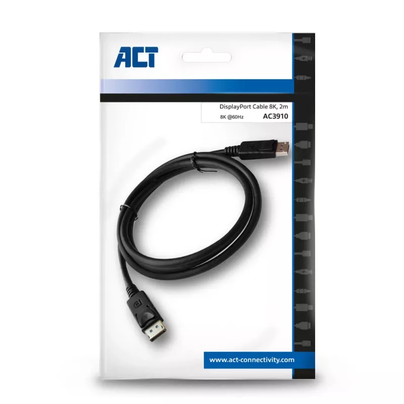 ACT 2 metre DisplayPort 1.4 8K prepojovací kábel konektor samec - konektor samec