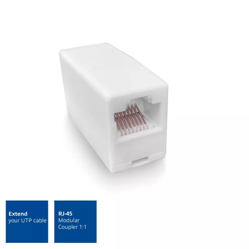 Modulárny RJ-45 konektor samec ACT AC4105 biely pripojenie 1 RJ-45 pripojenie 2 RJ-45