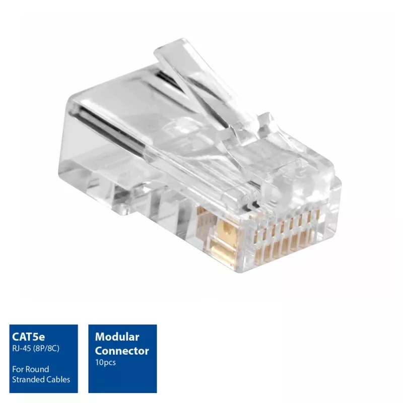 ACT Modulárny CAT5E RJ-45 konektor samec ACT AC4110 strieborný transparentný 10 ks