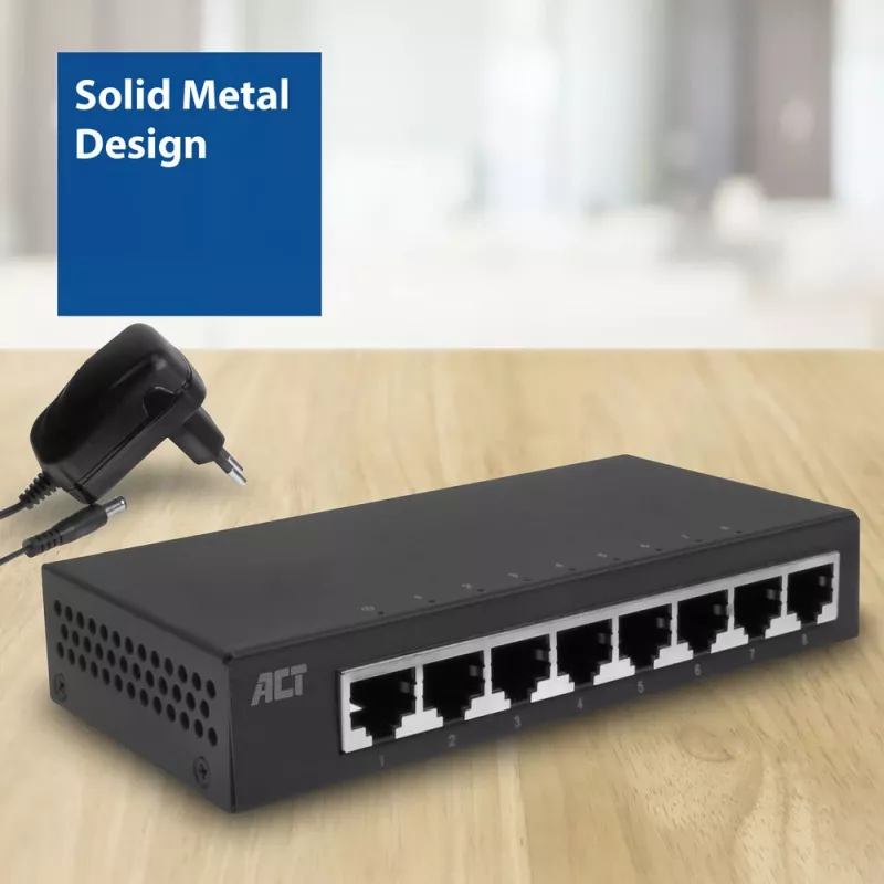 Neřízený switch ACT AC4418 8 portov Gigabit Ethernet 10/100/1000