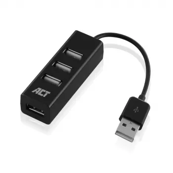 USB Hub ACT AC6205 2.0 480 Mbit/s čierny 0,12m