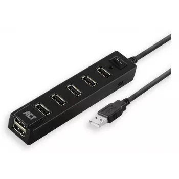 USB Hub ACT AC6215 480 Mbit/s čierny