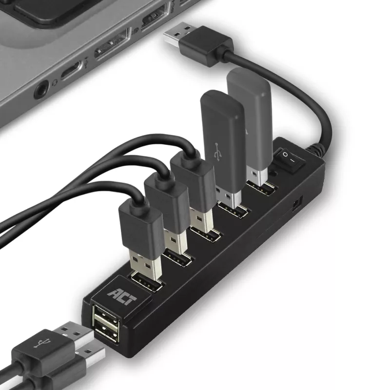 USB Hub ACT AC6215 480 Mbit/s čierny