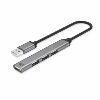 ACT AC6225 USB 2.0 Hub 480 Mbit/s sivý hliník