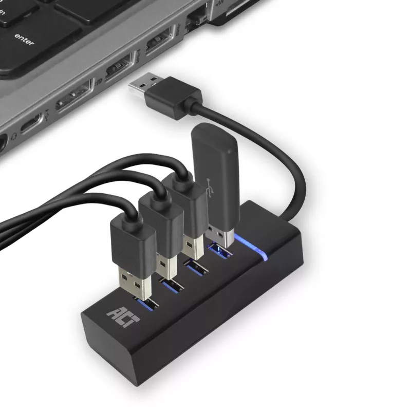 ACT AC6300 USB 3.2 Gen 1 Hub Type-A 5000 Mbit/s čierna