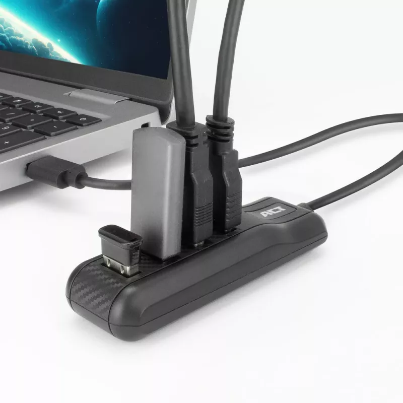 ACT AC6320 Rozhranie Hub USB 3.2 Gen 1 (3.1 Gen 1) Type-A 5000 Mbit/s čierny