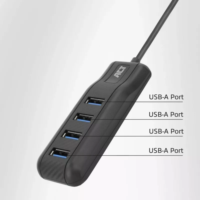ACT AC6420 Rozhranie Hub USB 3.2 Gen 1 (3.1 Gen 1) Type-C 5000 Mbit/s čierny