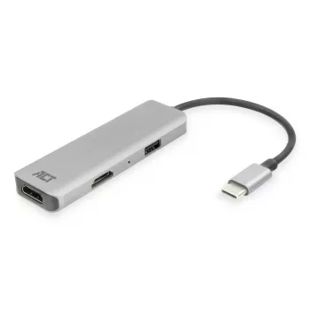 ACT USB-C 4K multiport adaptér pre 2 HDMI monitory, USB-A dátový konektor