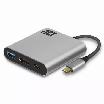 ACT USB-C multiport adaptér pre 1 HDMI monitor, 1x USB-A, PD priechod