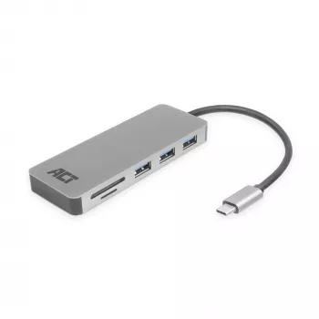 ACT USB-C Hub 3.0, 3x USB-A, čítačka kariet, PD priechod
